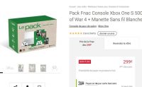 Bon plan console de jeux xbox one S + 3 jeux à 299€