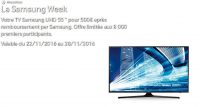 Super affaire : TV 55 pouces  4K Samsung qui revient à 500€
