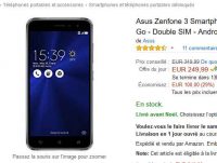 Bon plan smartphone : Asus Zenfone 3 qui revient à 219€ (amazon) –