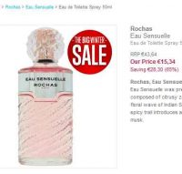 Super affaire parfum : EAU SENSUELLE 50ml de ROCHAS à 15€ ( autour de 50€ generalement)