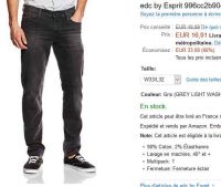 Jeans Hommes Esprit entre 16 et 20€ (en longueur 32)