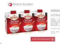 Gratuit : un lot de 3 cremes fraiches president ( Offre de remboursement)