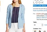 Bonne affaire sweat zippé à capuche new look pour femmes à 8€ ( voire meme 7€)