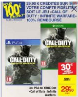 Jeux videos:  Call of duty infinite warfare 100% remboursé chez carrefour