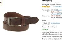 Super affaire : ceinture cuir wrangler pour hommes à  12.5€