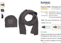Mega affaire : 8.25€ une echarpe + un bonnet KAPORAL pour hommes
