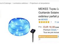 Guirlande solaire lumineuse de 10m à  8.5€ (exclu)