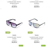 Bonne affaire LUNETTES DE SOLEIL GUESS en vente privée ( 34.9€ la paire)