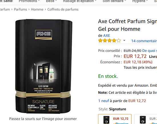 coffret cadeau axe