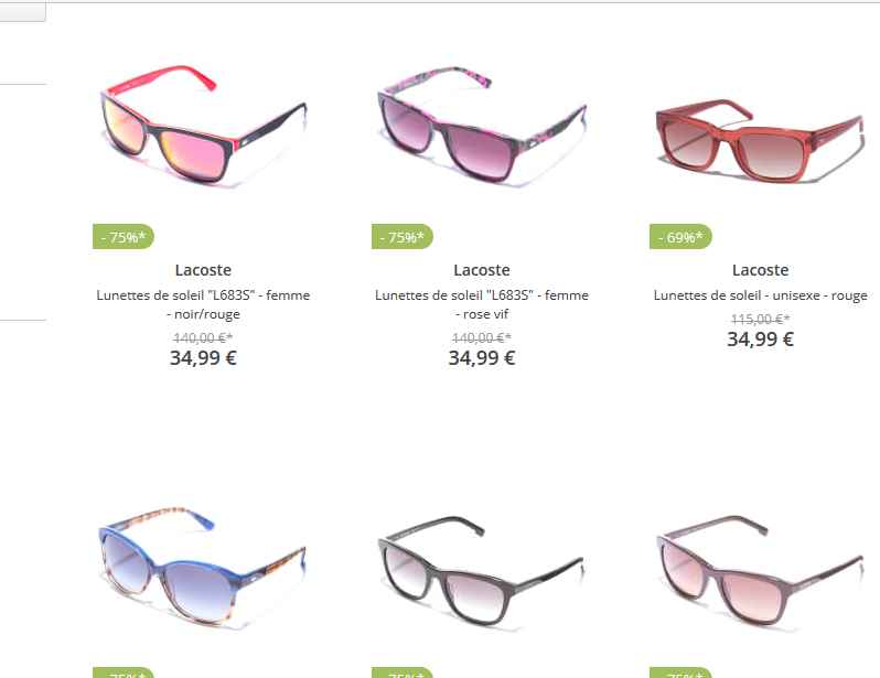 paire de lunettes lacoste