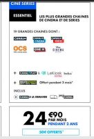 Bon plan 19 chaines canalplus et cineserie pour 24.9€ / mois pendant 2 ans + 50€ offerts