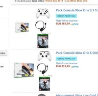 Packs consoles xbox one + 2 jeux + 2 manettes pas chers à partir de 229€