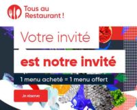 Opération Tous au restaurants 2018 du 1 au 14 octobre .. 1 menu offert pour 1 menu payé