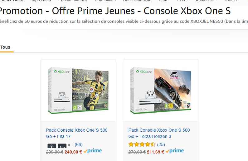 xbox one prime jeune