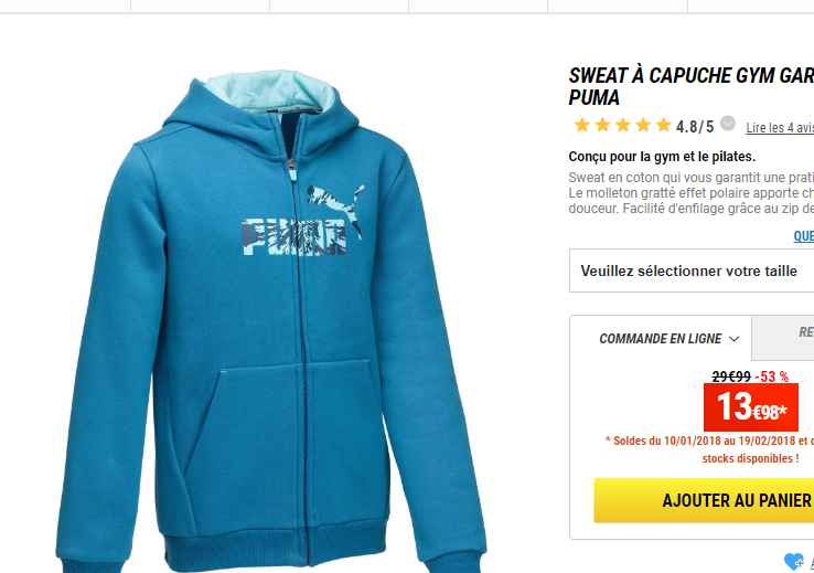 sweat capuche puma