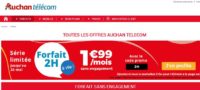 Forfait mobile pas cher : 1.99€ le forfait 2h / sms mms Auchan Telecom ( 5.99€ avec 3go d’internet)