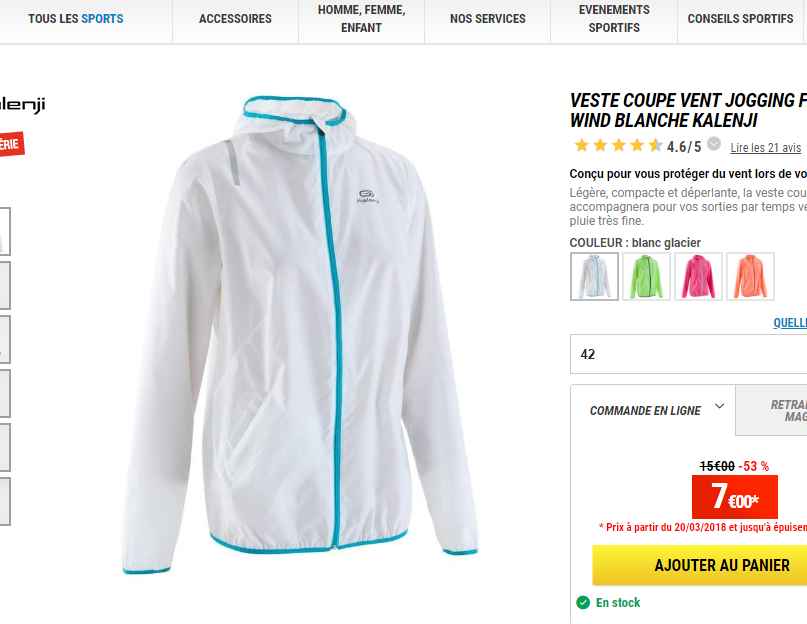 veste running