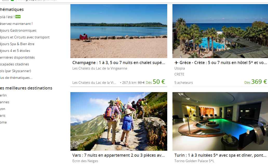 Groupon jusqu'à 20 de remise en plus sur hotels, voyages avec un