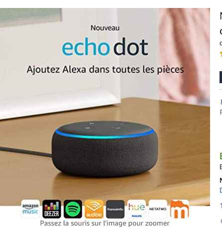 Echo Dot 3ème Gen Prune - Enceinte connectée Alexa