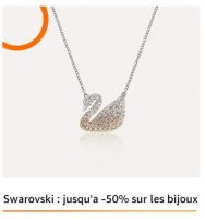Jusqu’à 50% de réduction sur des bijoux SWAROVSKI ( ex collier LIFELONG BOW à 55€ au lieu de 119€ !)