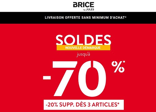 Soldes Jules Brice jusqu'à 70% de réduction + livraison gratuite sans minimum