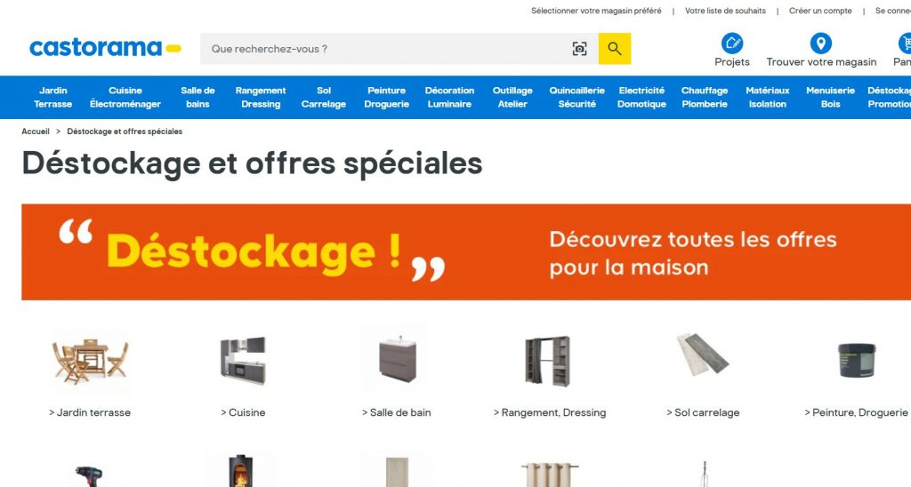 castorama destockage