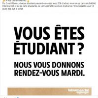 Intermarche : 10€ offerts pour 20 d’achats pour les etudiants du 2 au 8 fevrier