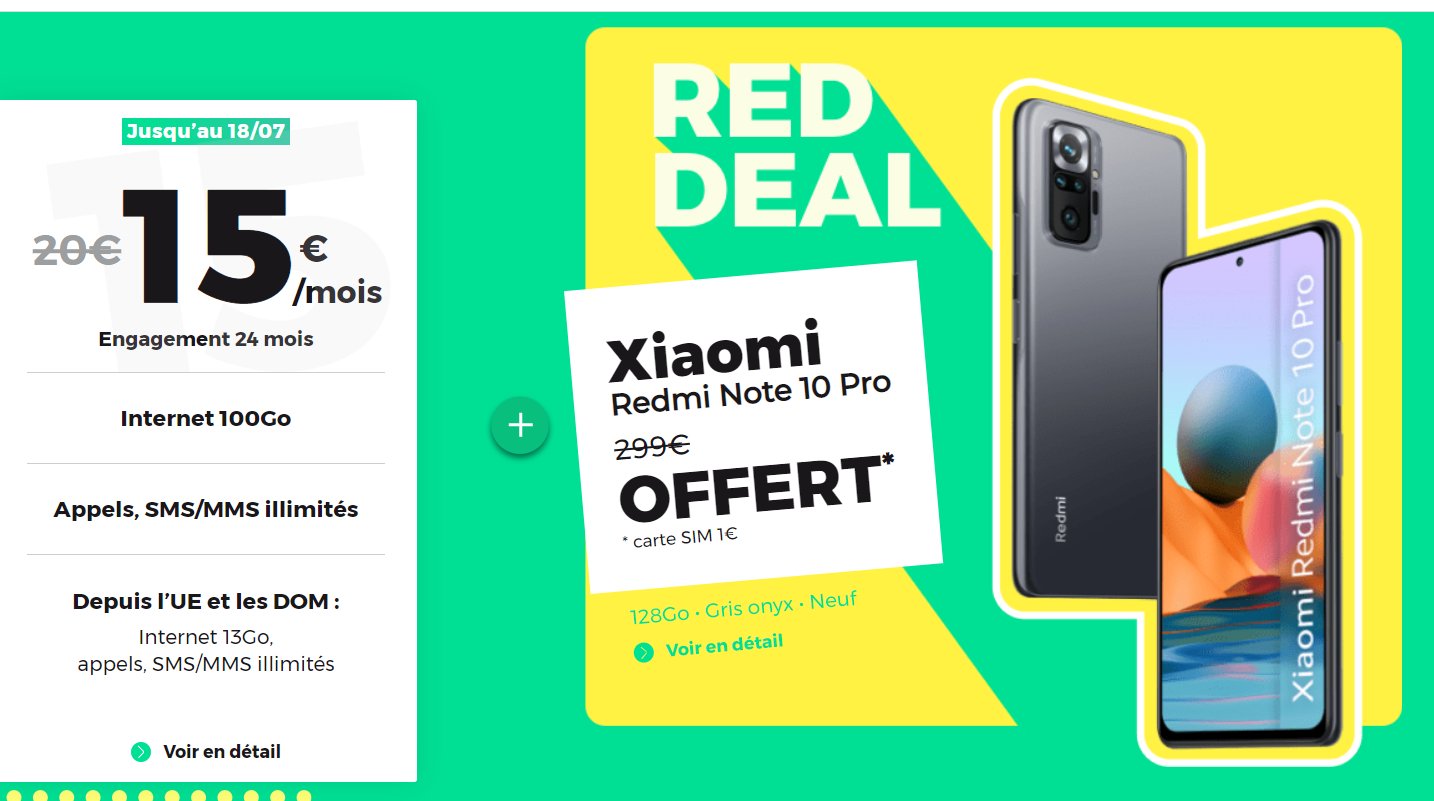 SFR RED: un Redmi Note 10 Pro gratuit pour la souscription au forfait