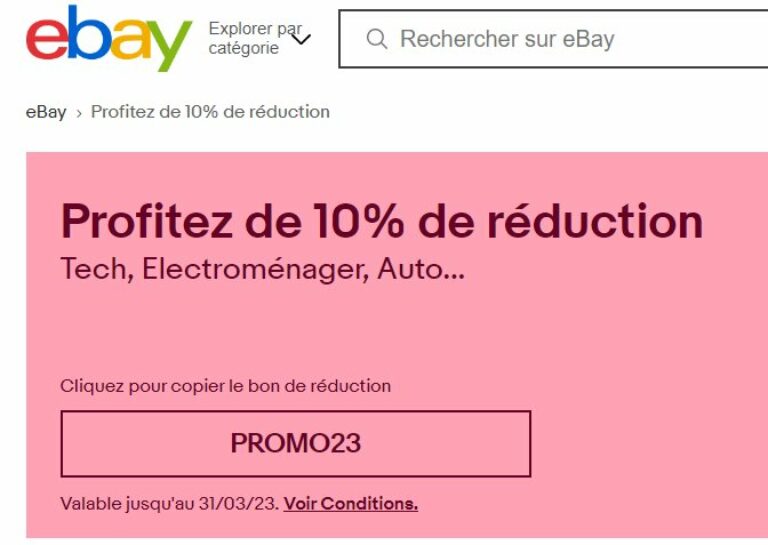 Code promo EBAY 10 de réduction sur des milliers d'articles