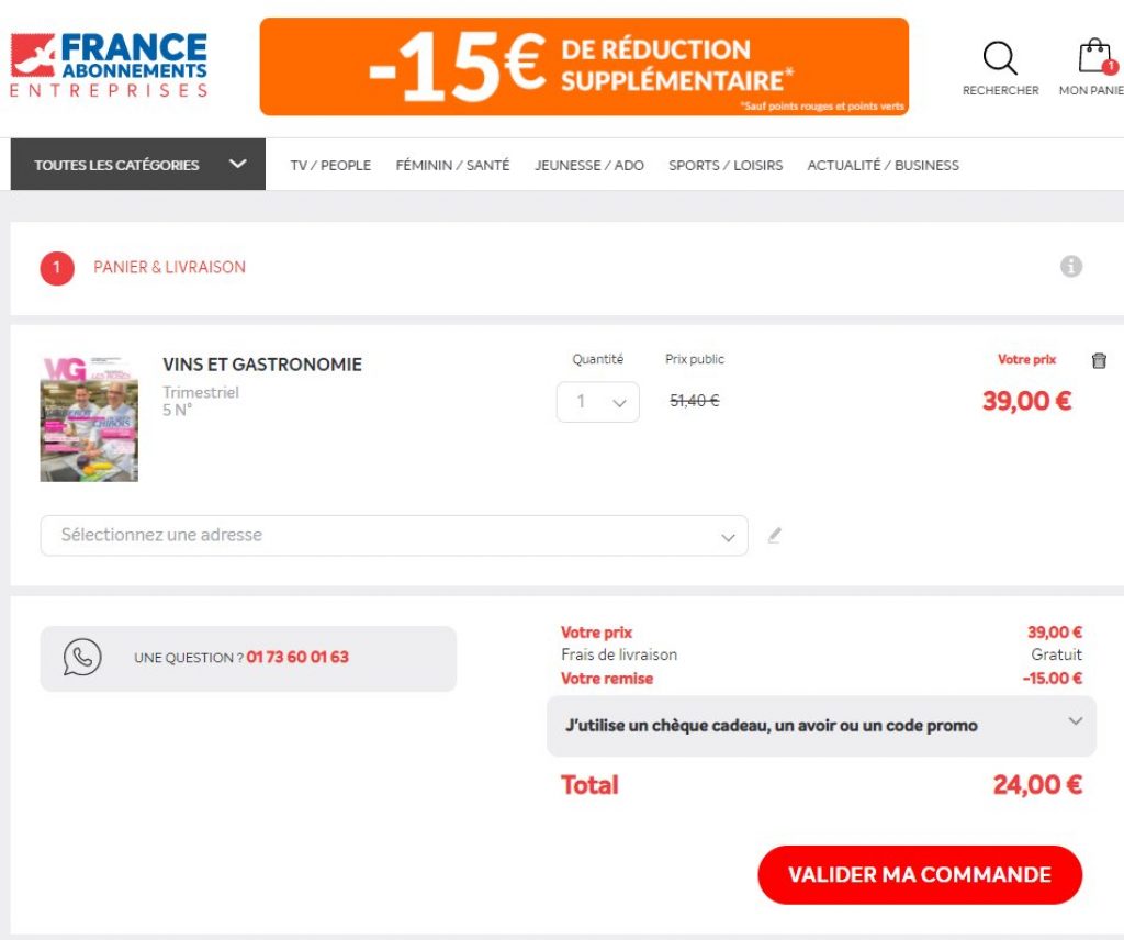 vins et gastronomie panier