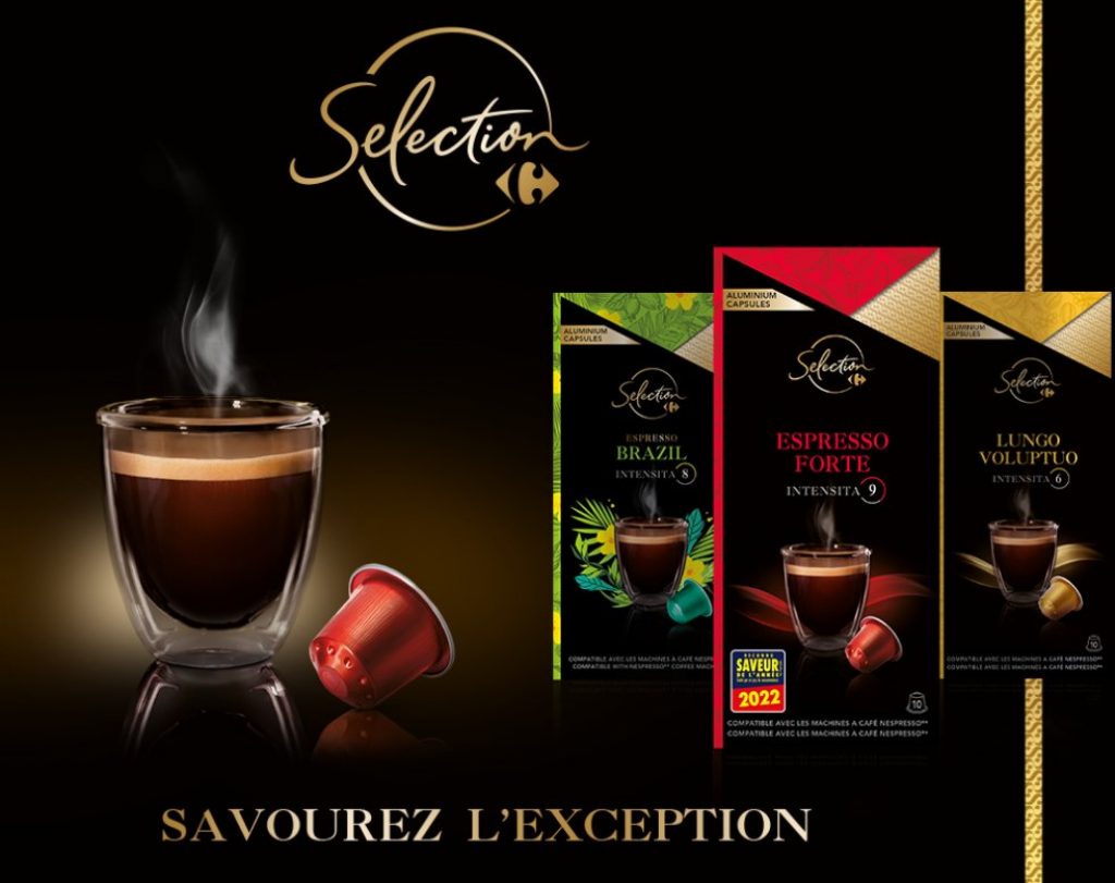 Café capsules compatible Nespresso Espresso Savoroso CARREFOUR SELECTION :  la boite de 20 capsules à Prix Carrefour