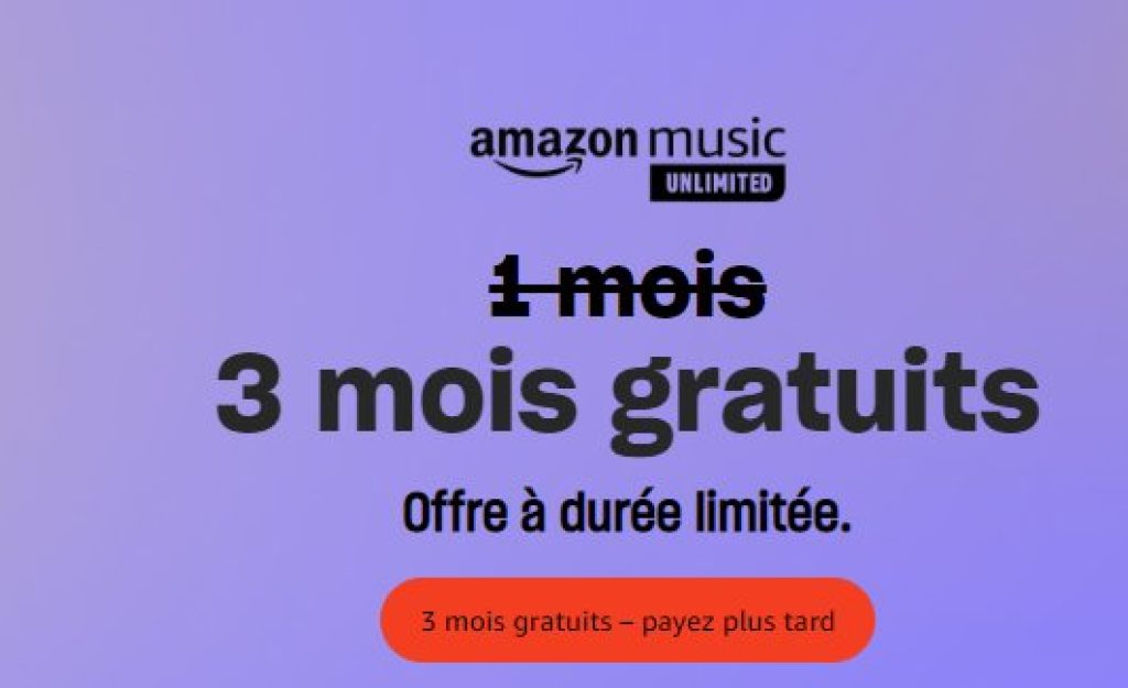 amazon music 3 mois gratuit