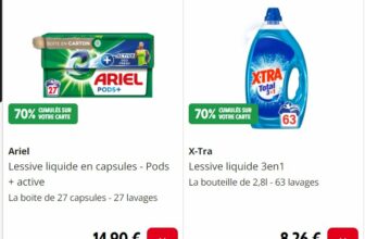 lessive gratuite avec credit sur la carte