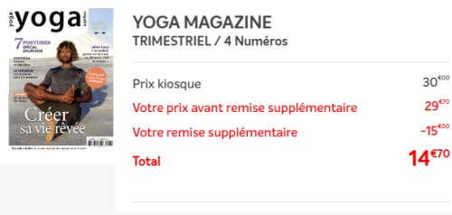 yoga magazine reduction