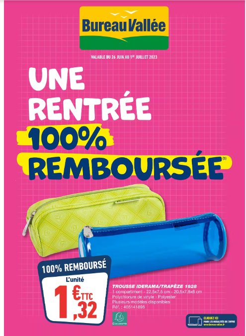 bureau vallee 100 pourcent rembourse