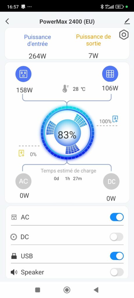 oscal powermax ecran principal
