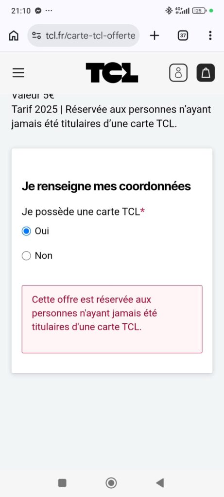 tcl 10 trajets