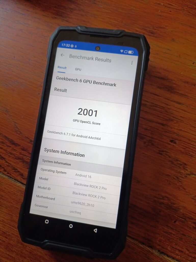rock 2 pro geekbench 1 gpi