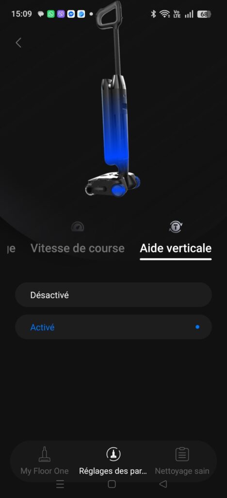 application reglage assistance