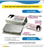 5.99 euros port inclu les 250 cartes de visites + porte carte + porte clé
