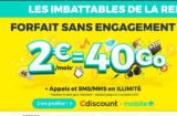 Cdiscount mobile : 2€ par mois pendant 6mois le forfait illimité 40go d&rsquo;internet