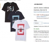 Lot de 3 tee shirts Jack and Jones à 14-15€