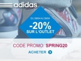 Adidas:  réduction de 20 pourcent en plus sur les articles en promo jusqu’au 30 avril