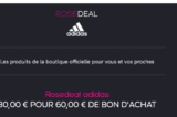 Bon plan  Adidas: bon d&rsquo;achat de 60€ vendu 30€