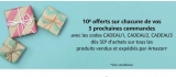 Amazon : 10€ de réduction pour 50 d’achats pour  3 commandes  – certains comptes