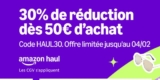 Amazon : code promo de % de réduction pour 50€ d&rsquo;achat sur les produits HAUL … des super affaires