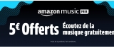 Amazon : un code de réduction de 5 /25€ en écoutant une musique sur AMAZON MUSIC FREE