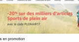 Amazon : 20% de réduction sur des articles de plein air