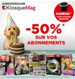 Anniversaire KiosqueMag : 50% sur des abonnements magazines + enceinte offerte ( autoplus , topsanté …)