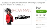 Spectacle : 25 euros la place pour la tournée d&rsquo;Anthony Kavanagh